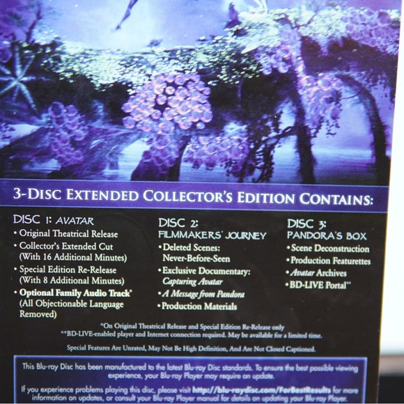 New BLU-RAY AVATAR EXTENDED COLLECTOR'S EDITION, 2010 Release, 3-Disc Set - Picture 11 of 11